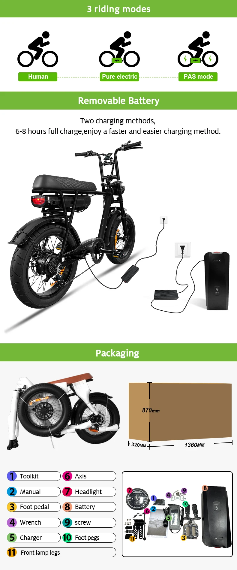 7go Cheap 2 Seat 48v Fatbike Adult E Bike Electric City Fat Tire Bike