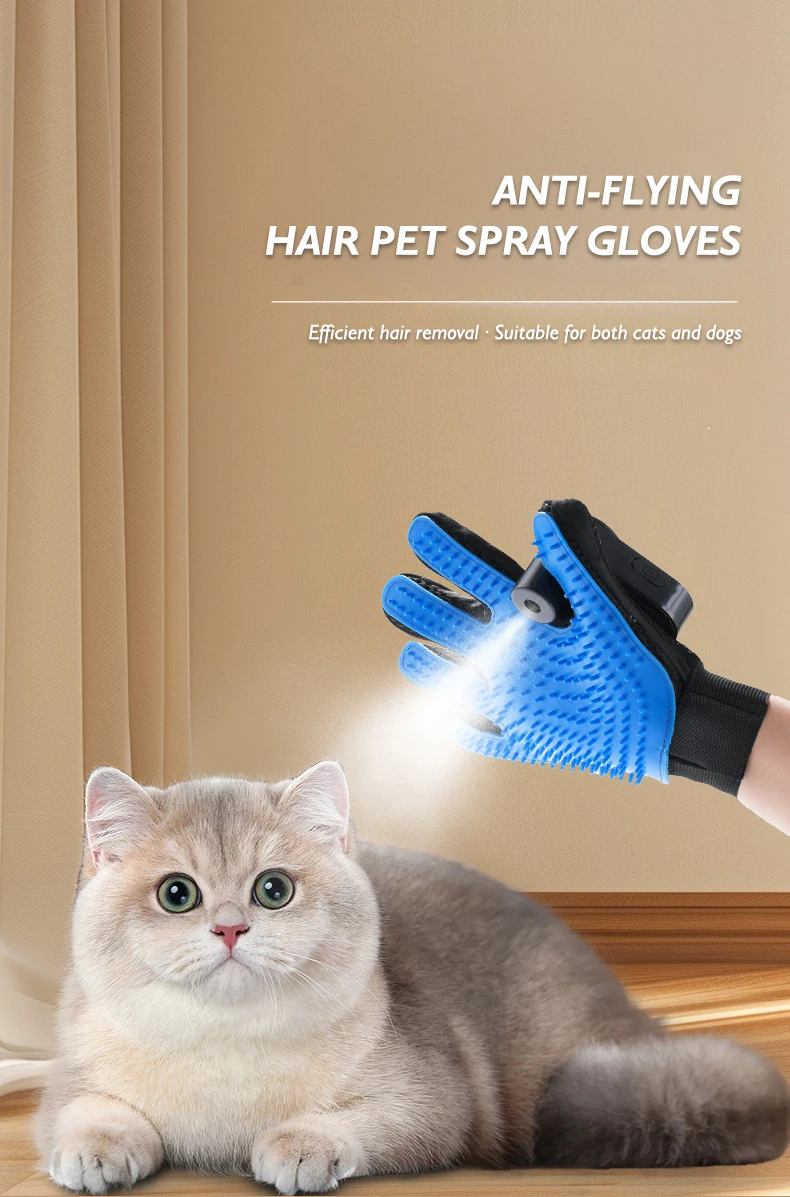Hot Sale Pet Grooming Gloves for Cats Dogs Hair Removal and Cleaning Reusable Massage Spray Gloves Pet Products details