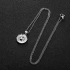 Cubic Fashion Bling Initial Necklace Pendants A-Z 26 Letters Cubic Zirconia Zircon Letter Necklace Women
