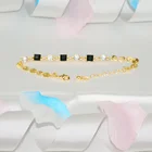 Gold Gemstone Trendy Gold Plated Bracelet Acrylic Geometric Gemstone Adjustable Bracelet