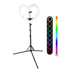 Heart Led Light Led Light Ring Factory Price 19 Inch Heart Shape LED RGB Ring Fill Light With LCD Displayer