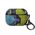 Skin Snake Skin Leather Pu Protective Case For Earphone Pro Case Colorful Bag Snake PU Cover For Headphone