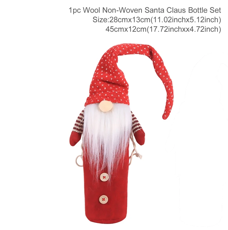 Cubre botella de vino para Navidad, adornos navideños para el hogar, adorno de Navidad 30 H5d97bb7c3baf451982884a21c5171c02o