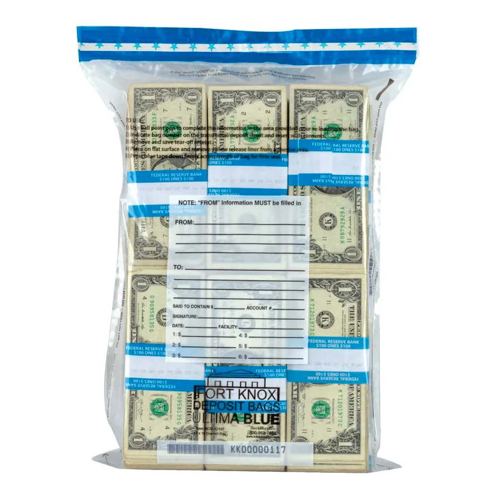 Plastic Tamper Evident Note Money Cash Bank Bags Valuables MEDIUM x20 