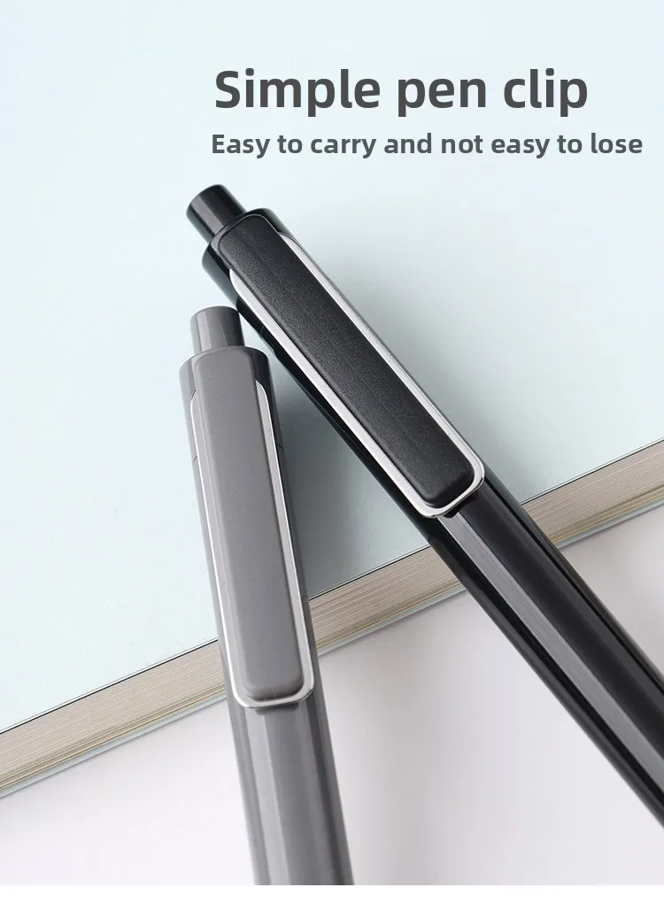 Custom Printed Logo Business Signature Pen Black Water Pen 0.5mm Plastic Pen for Advertising Personalized Lettering Press Gel