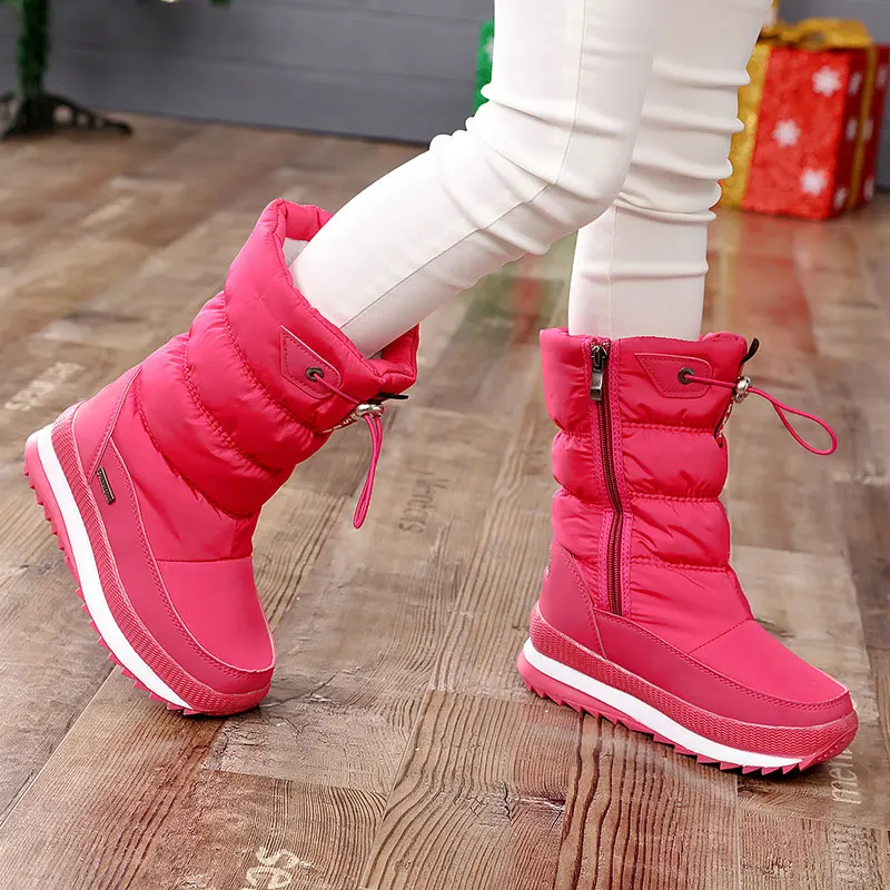 Wholesale Boys Kids Casual Plush Cotton Shoes Girl Children's High Top Winter Snow Boots Factory Price - Little Girls Snow Boots Cotton Walking Shoes Snow Boots For Boys,Pink Cotton Shoes