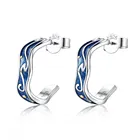 Stars Stud 2021 Wholesale Romantic Blue Night Stars 925 Sterling Silver Stud Earrings Jewelry