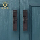 Door Set Modern Black Square Door Handles Brass Single Door Handle Locker Set