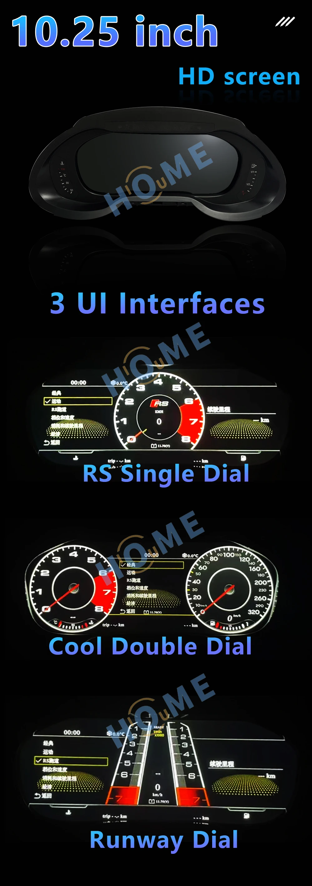 Digital Dashboard Panel Virtual Instrument Cluster Cockpit Lcd