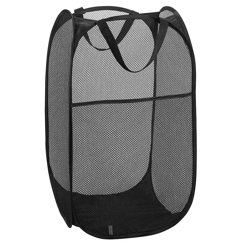 Hot sale Home Housekeeping Breathable Bag Baskets Washing Clothes Multi Colour Bin Clothes Storage Foldable Mesh Laundry Basket
