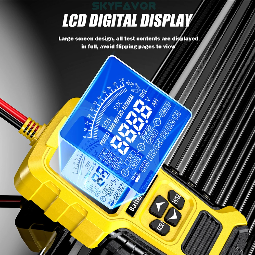 Automatic Maintenance-free deepcycle battery tester Universal 12V 24V lead acid battery CCA internal resistance tester analyzer