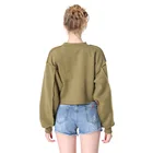 Sweatshirts Custom Cotton Pullover Sweatshirts Printed Logo Crop Top Hoodies Women Apparel Clothing
