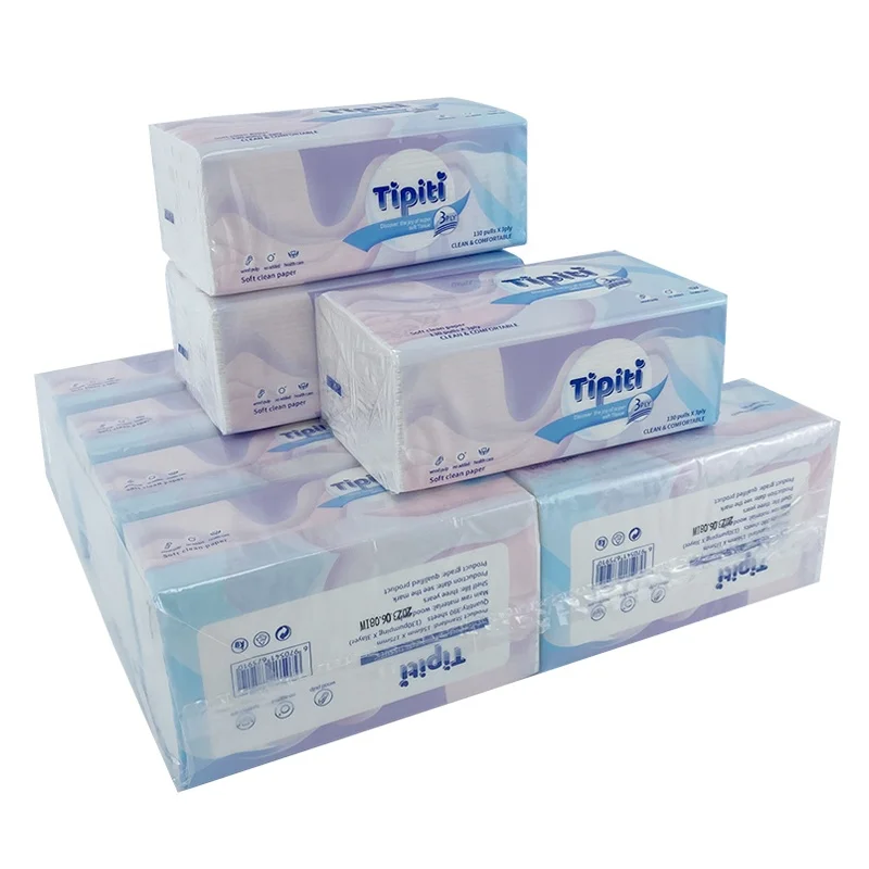 3 Ply Super Soft Virgin Wood Pulp Facial Tissue Custom Soft Packing 8