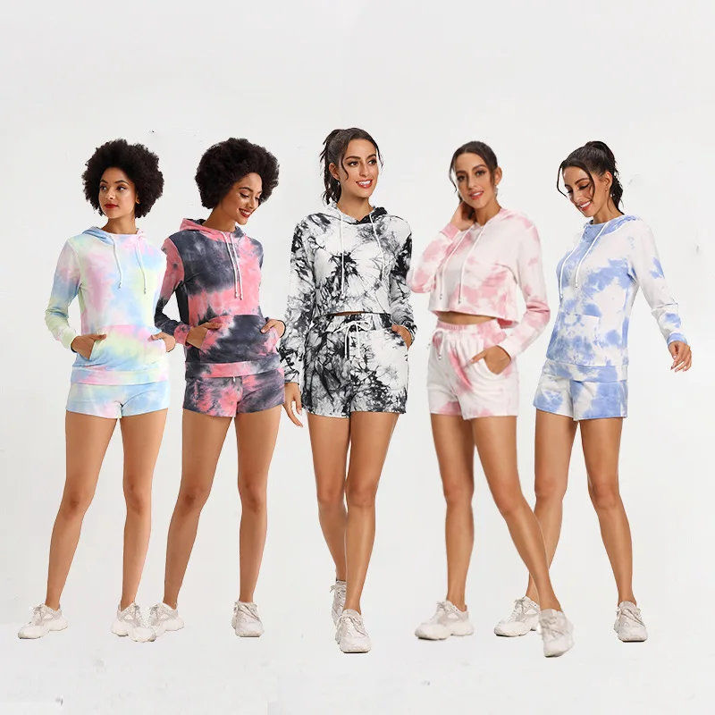 Two Piece Set,Tie Dye Pullover Hoodie,Tie