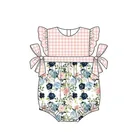 Clothing Girl Girls 2020 New Fashion Wholesale Boutique Clothing Baby Floral Outfit Baby Print Girl Summer Romper