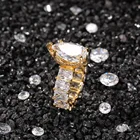 Ring Engagement Hip Hop Accessors Droplet CZ Hip Hop Ring Single Row Zircon Ring Couples Engagement Ring