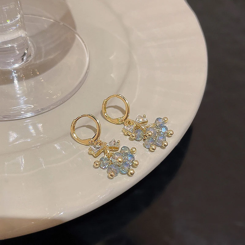 Korean new design vintage versatile temperament rhinestone bowknot fashion jewelry earrings