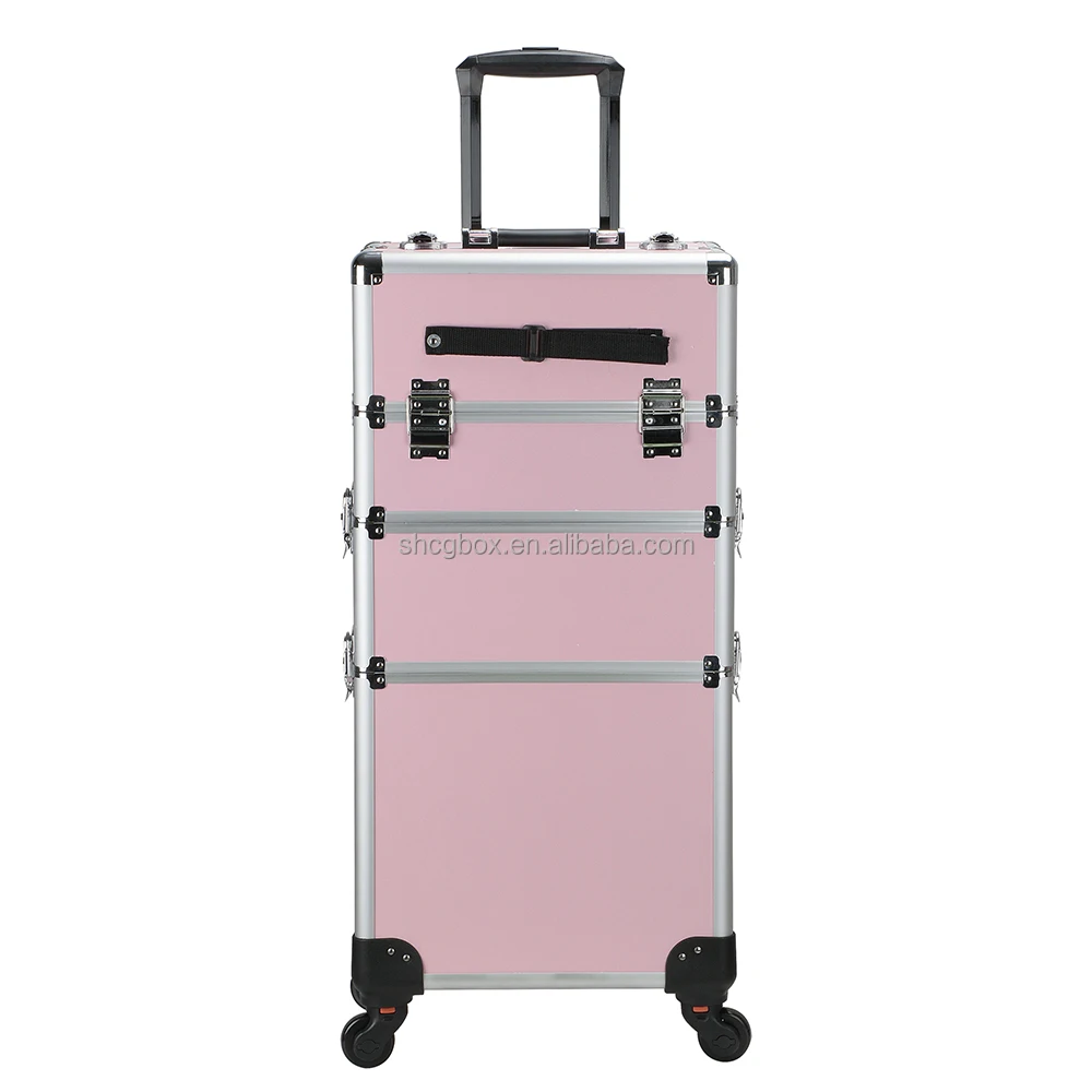 4 In 1 Aluminum Makeup Trolley Case 