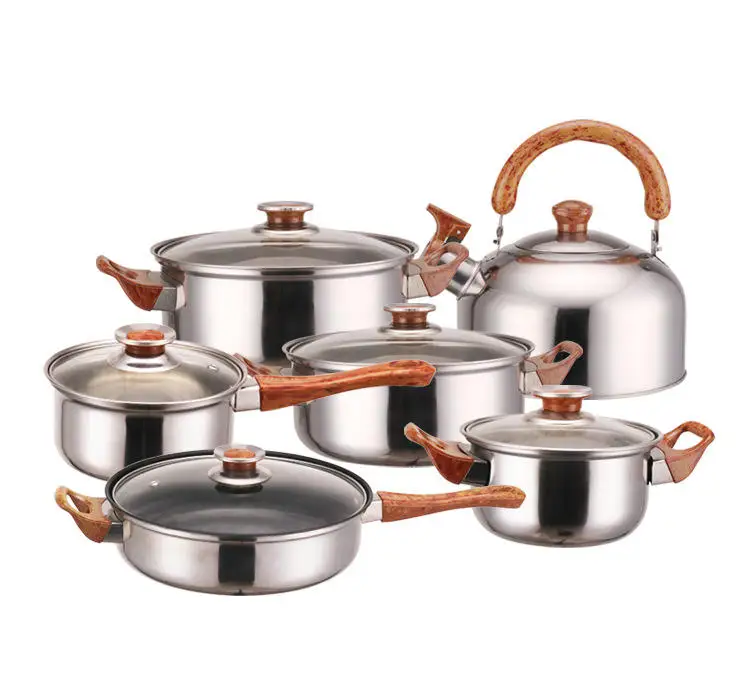 Korean-style household stainless steel pots and pans cookware cooking pot dinnerware set 6-piece set
