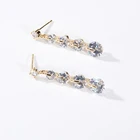 Gem 925 Silver Earrings Design Unique Jewelry Accessories Colorful Gem Diamond Pendant