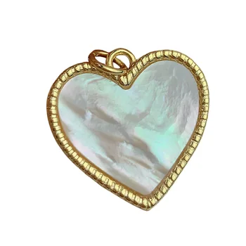 Best Top Quality White Mother of Pearl 20mm Heart Pendant with Classic Simple Hot Sale Design