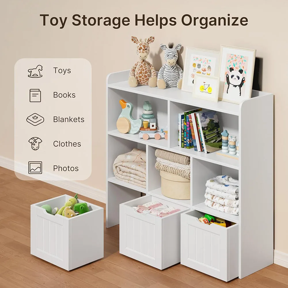 product contemporary 3 movable drawers and 6 open modern kids cabinet for the kids room-0
