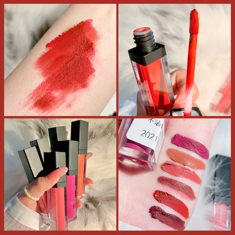 Wholesale Private Label Velvet Matte Lipgloss Non-stick Cup Liquid Lipstick Makeup Lip Gloss