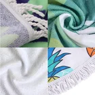 Printed Towel Custom Printed High Quality Microfiber Sand Free Quick Dry Sublimation Round Pom Pom Summer Beach Towel