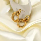 Earrings Women Chunky Stainless Steel Drops Channel Gold Hoop Earrings Cuff Jewelry Women Girls