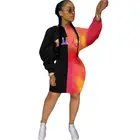 Clothes Hot Selling 2020 Fashion Casual Patchwork Color Letter Print Lady Elegant Clothes Women Casual Dress