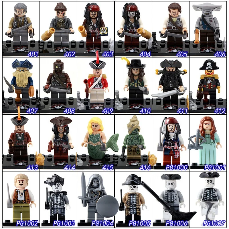 Pirates of the Caribbean Character Figures Legoed Building Blocks Toys Pieces 