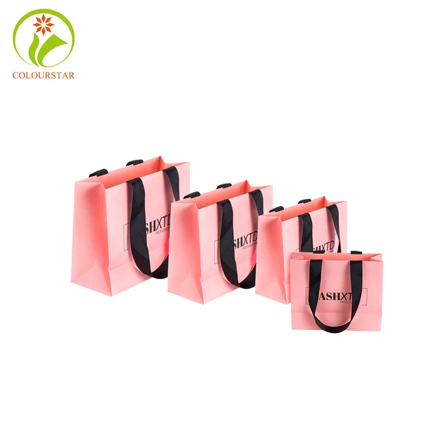 2021 customized pink paper gift bag,30*25*8,wedding candies