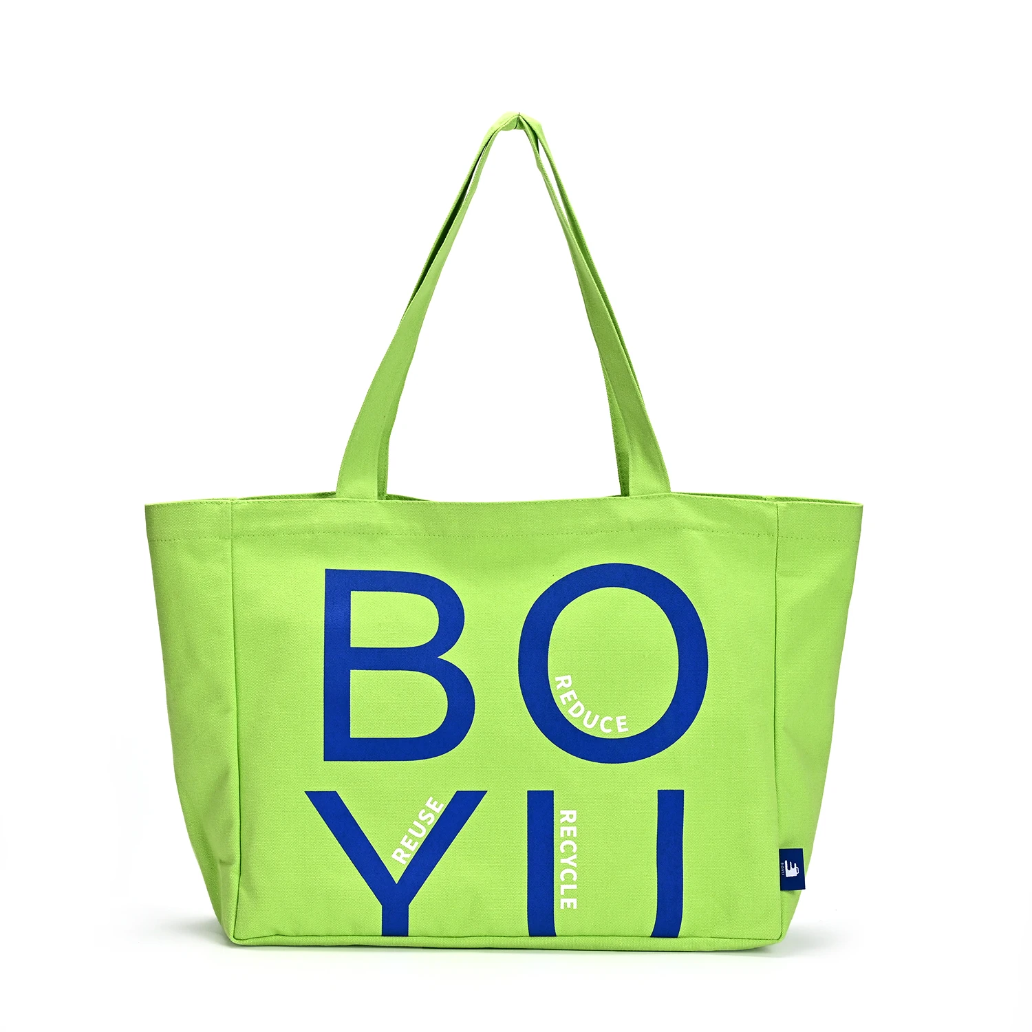 Hot Selling Customized Eco-Friendly GREEN Reusable Waterproof Cotton Bag Custom Shopping Recyclable Logo supplier