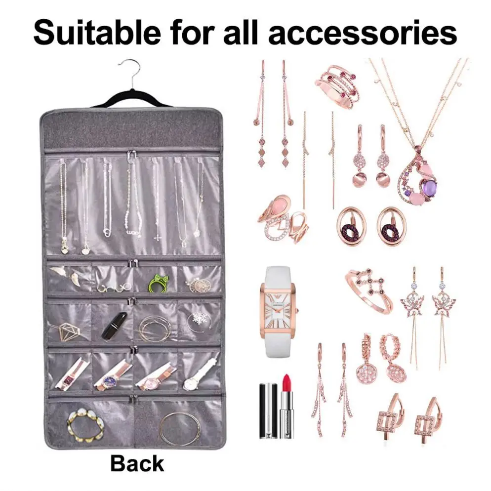 Holder Double-Sided greatbuy Necklaceover the door 18 pockets jewelry earrings with design hanging organizer