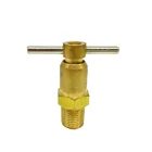 Cock Brass T-Bar Handle Internal Seal Drain Cock Metal To Metal Seals Brass Body