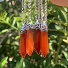 Crystal Pendant Necklace New Arrival Crystal Gemstone Healing Carnelian Pendant Necklace