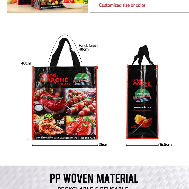 Custom Bbq Packaging Bag Promotional Pp Laminated Woven Shopping Bag