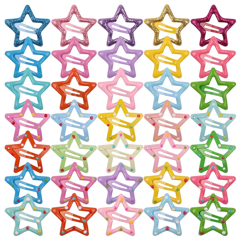 Hot Selling Children Colorful star shape hair clip for girl Stars  BB Hairpins kids hair accessories