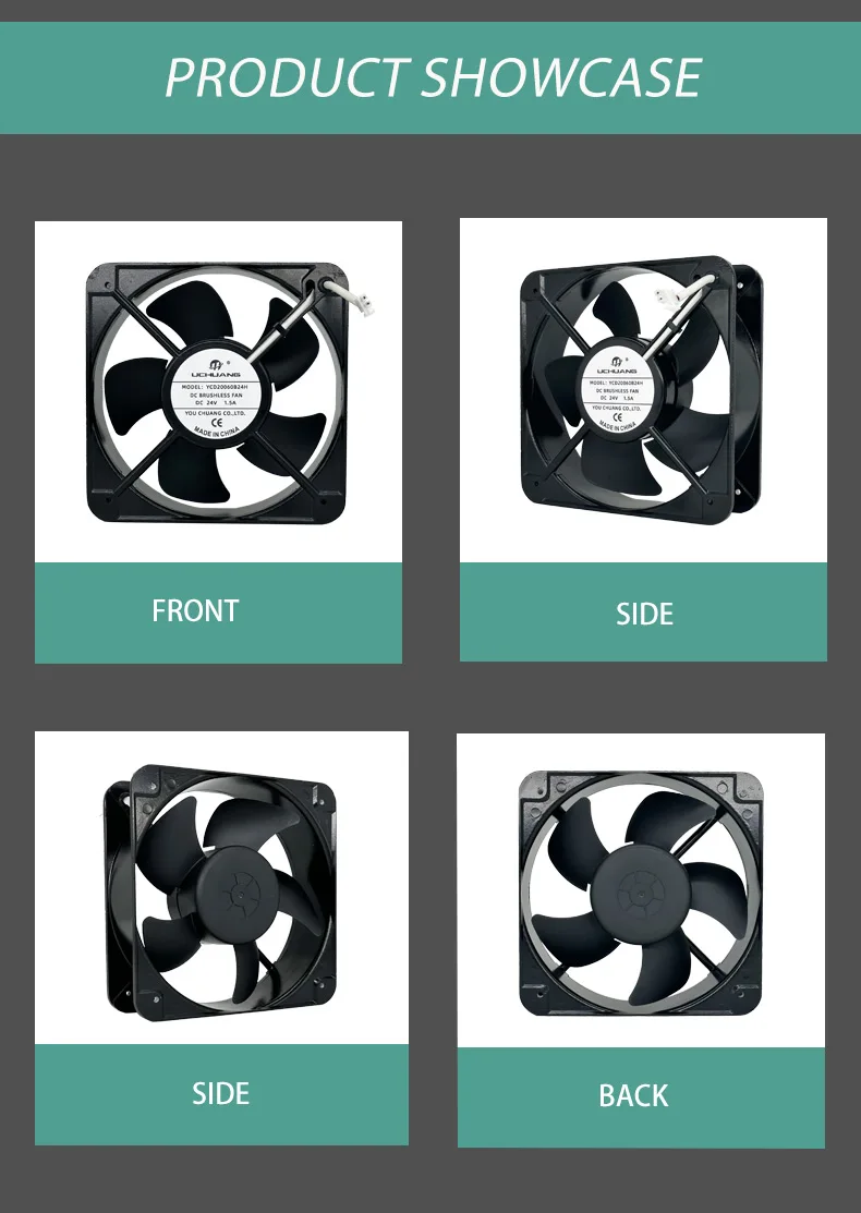 Brushless Fan, YC20060B24H, 12V, 24V, 48V - detail 8