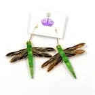 Hoop Acrylic Dragonfly Earrings Jewelry For Women Animal Hoop Earrings
