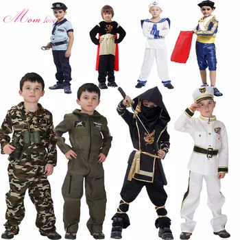 Halloween Astronaut Costume Party Policeman Air force Soldier Firefighter Uniform Carnival Career Dress Up Kids Cosplay Costume