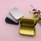 Tin Box Wholesale Plain Empty Rectangular Gold Tin Hinge Box Small Custom Hinged Metal Tin Box
