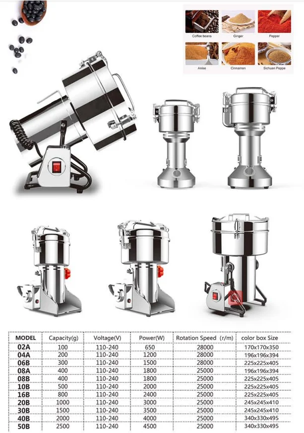 Electric cocoa chilli cassava powder mini corn maize rice wheat flour mill spice grain processing grinding grinder machine price