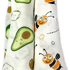 Swaddle Blanket Baby Muslin Multi Use 70%bamboo 30% Cotton Muslin Swaddle Blanket For Baby