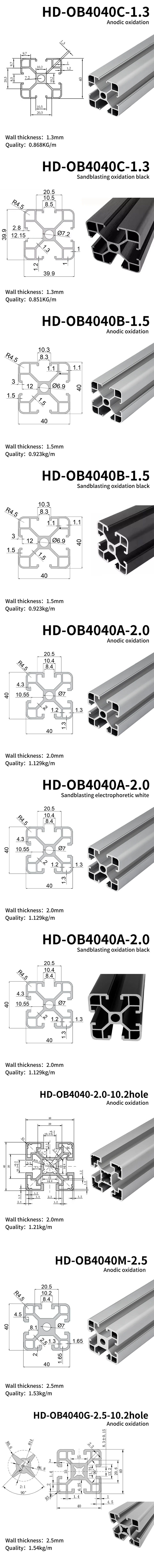 4040 Series Aluminum Extrusion Profile  Workbench Frame Cutting Services Industrial Custom Aluminium Alloy Suppliers factory