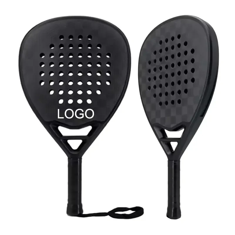 High Quality Professional Carbon Fiber Padel Racquet Customizable Outdoor Sports Beach Tennis Racket with Nylon Net EVA Grip manufacture