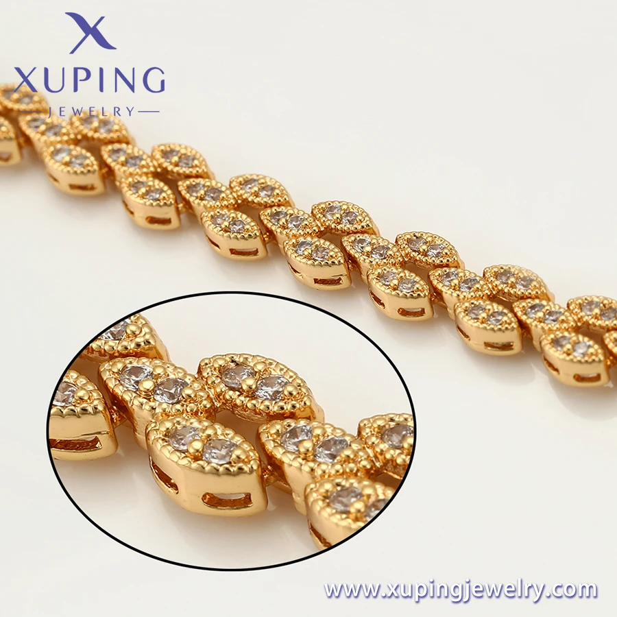 bracelet-447 xuping Zircon 18K Gold Simple Elegance Fashion New Light Luxury Stratified Diamond Bracelet