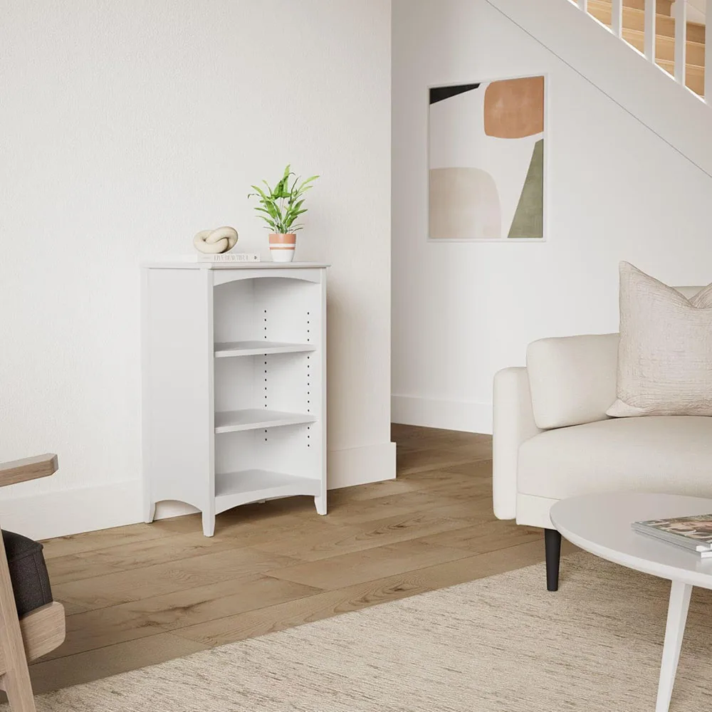 Solid Wood 3 Shelf Bookcase Shaker Style 36\" High with Adjustable Shelving Closed Back Display Bookshelf manufacture