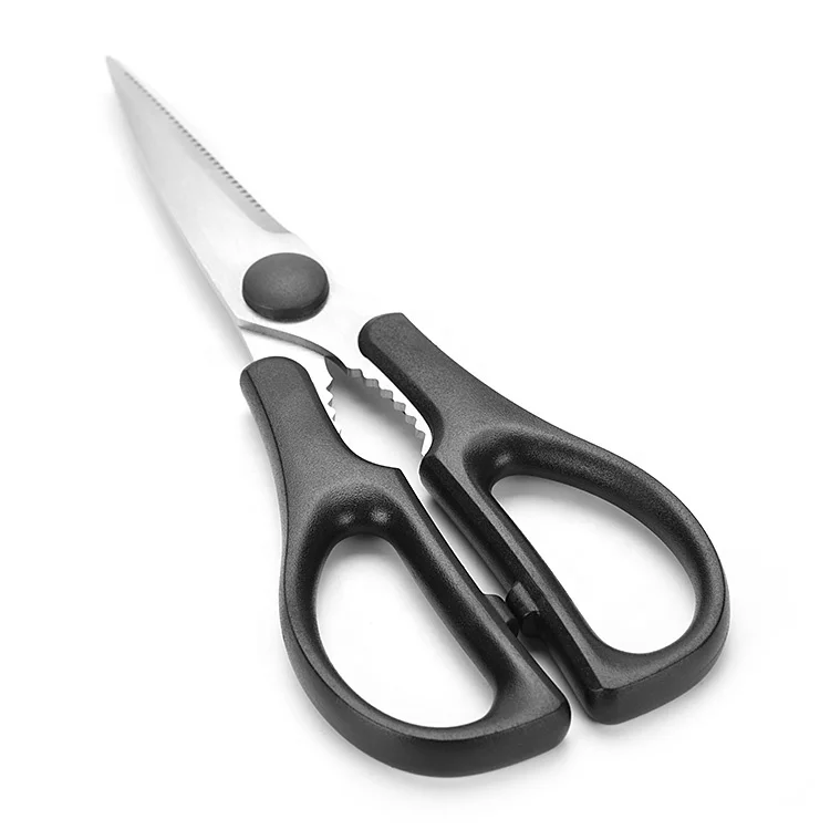 8 Inch 3Cr13 Stainless Steel with Black ABS Handle Kitchen Scissors Multi-functional Kitchen Shears