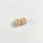 Beads Wood Eco-Friendly Square Wooden Teether Natural Unfinished Wooden Beads For Handmade Accessories